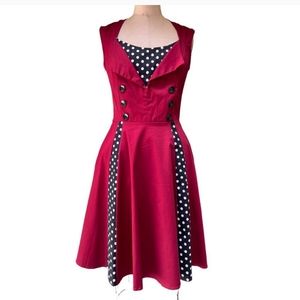 Killreal mod flare swing dress burgundy wine